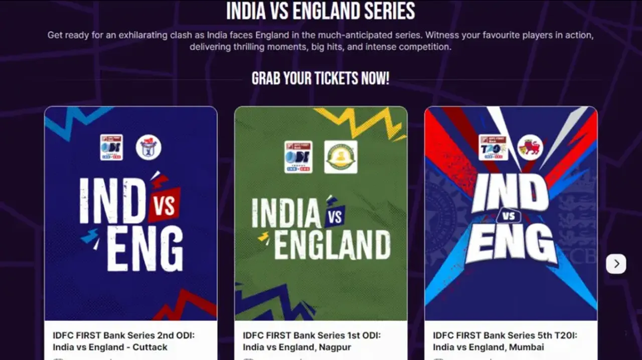 India Vs England Online Booking Tickets Website
