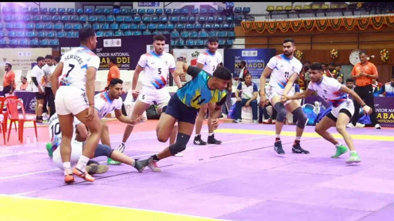 A match during Senior National Kabaddi Championships in Cuttack