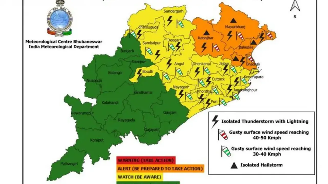 Thunderstorm, lightning warning for Odisha districts