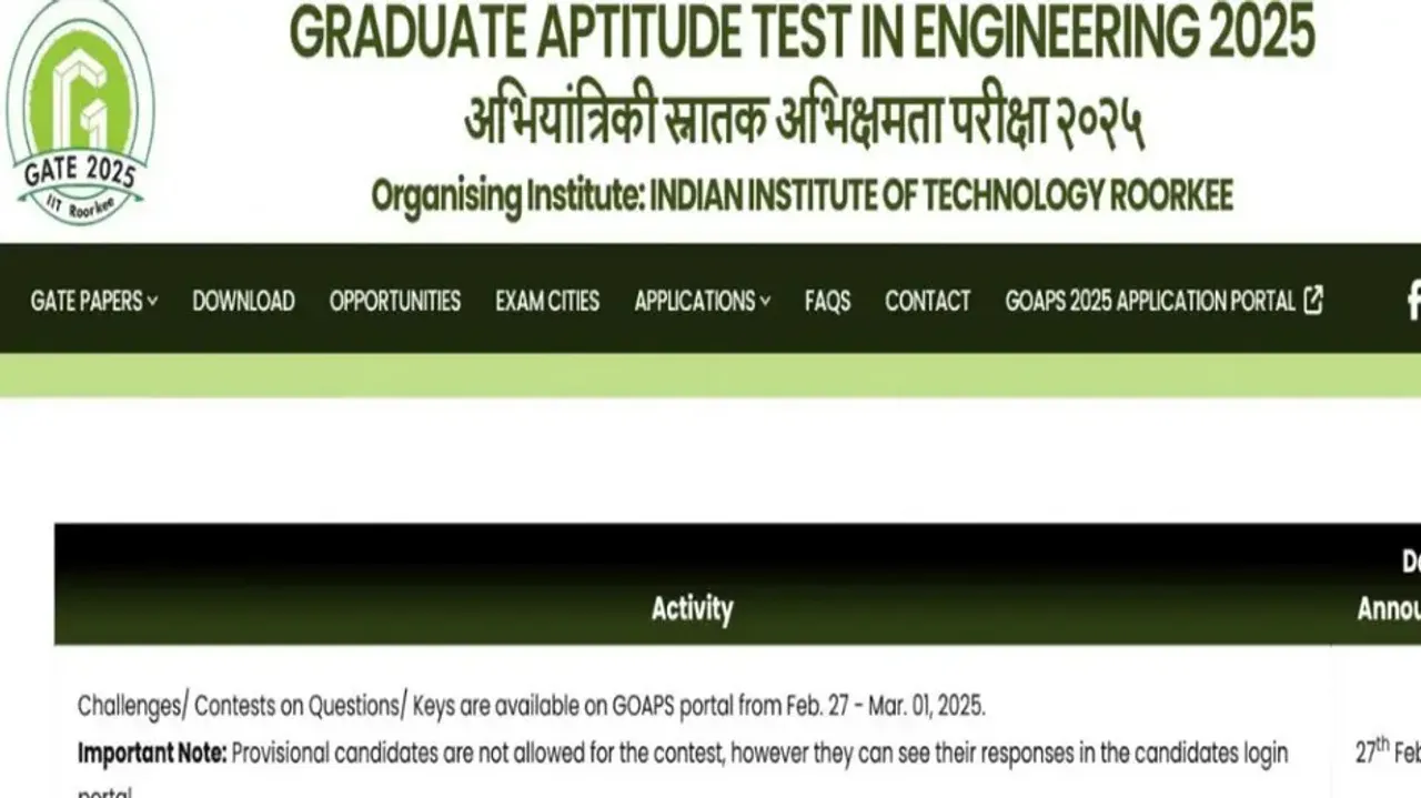 GATE 2025 Answer Key released