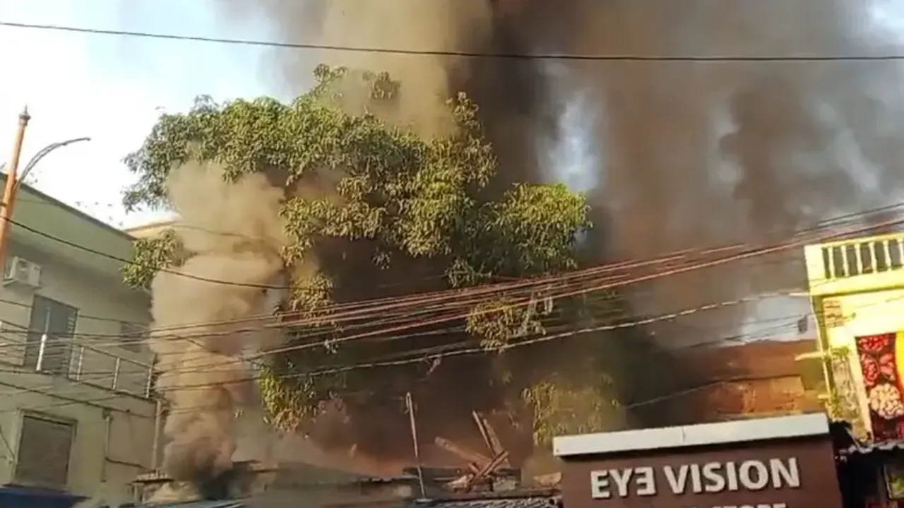 Several shops reduced to ashes in fire mishap in Bhubaneswar Saheed Nagar