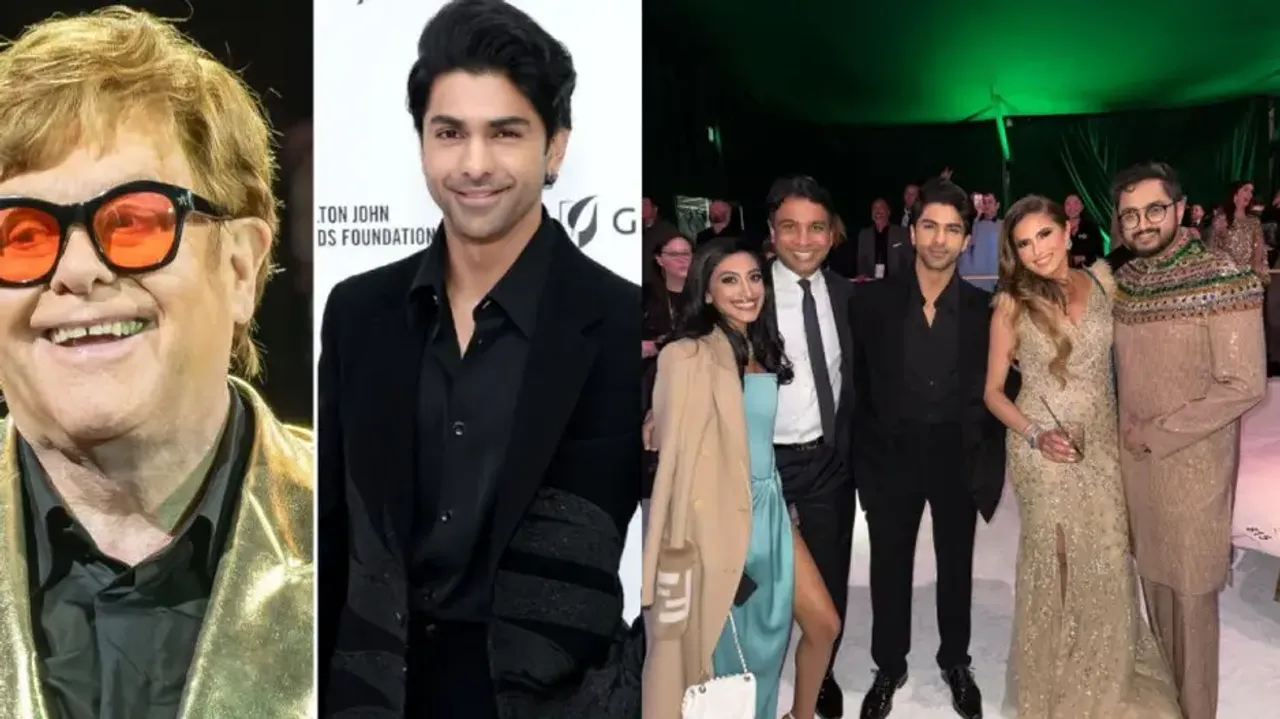 Taha Shah Badussha, the only male Bollywood actor in attendance at Sir Elton John's Oscar Party