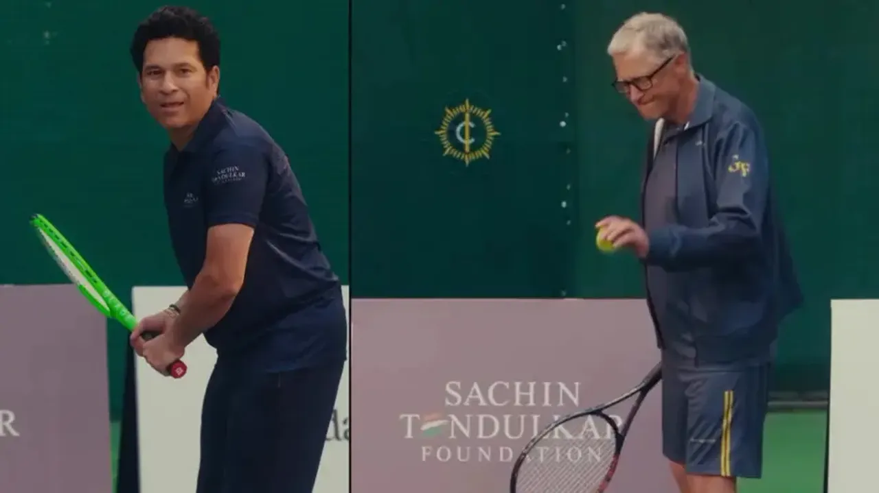 Sachin Tendulkar Bill Gates play Crennis watch
