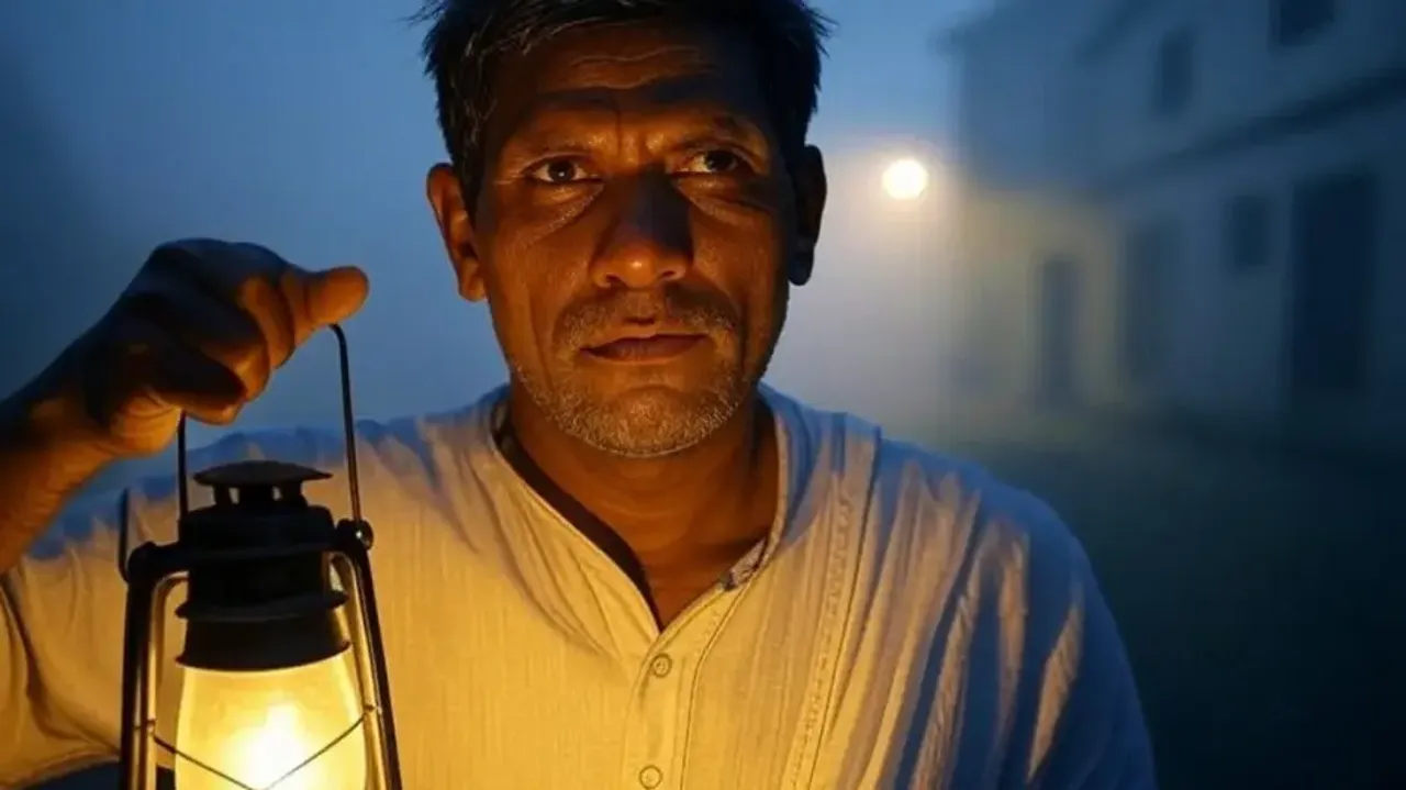 Man with lantern