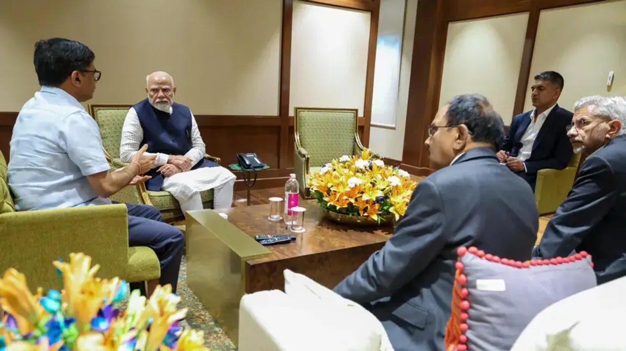 PM Modi holds high-level meet at airport