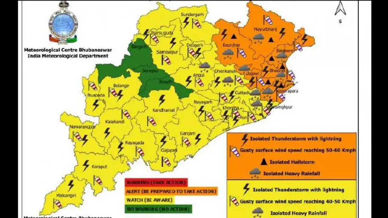 Hailstorm with heavy rainfall to lash several Odisha districts, predicts IMD
