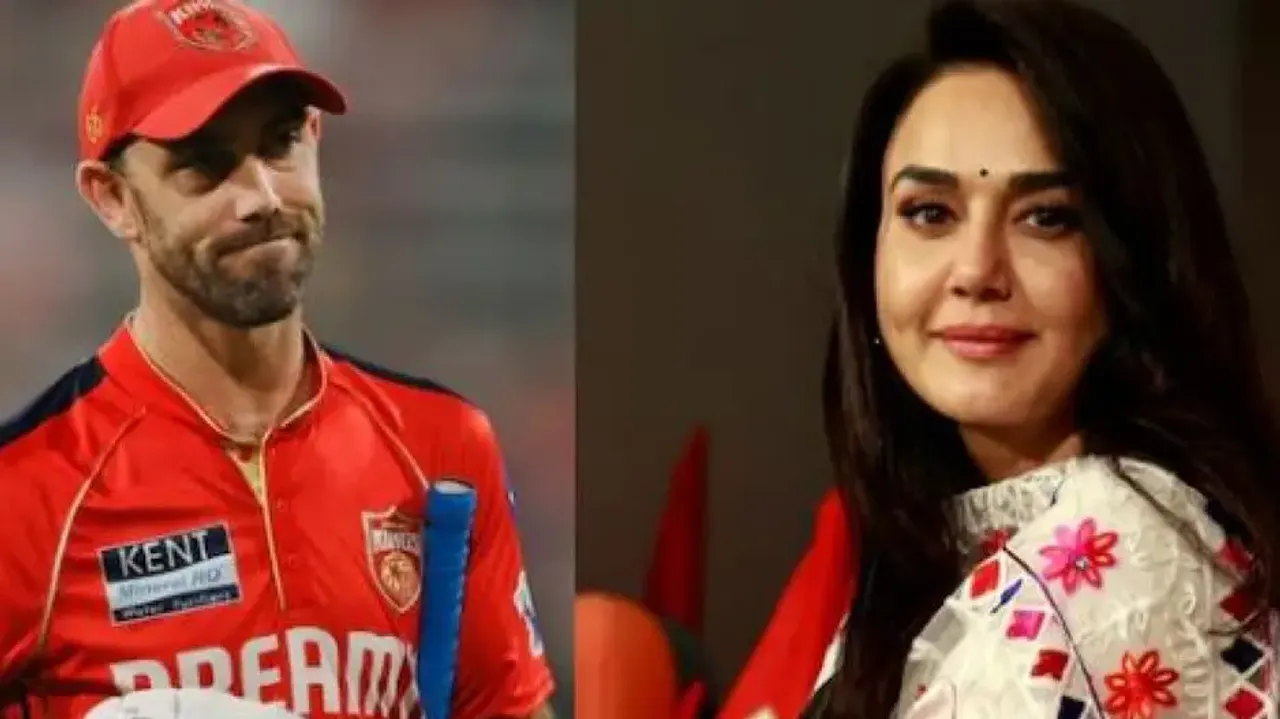 Glenn Maxwell and Priety Zinta 