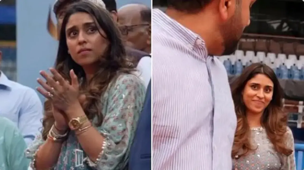 Rohit Sharma’s wife Ritika fails to control tears, spotted crying at Wankhede Stadium - Watch