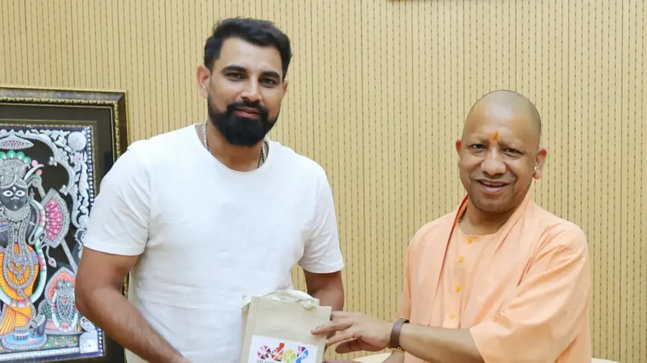 Indian cricketer Mohammed Shami met Uttar Pradesh Chief Minister Yogi Adityanath at his official res