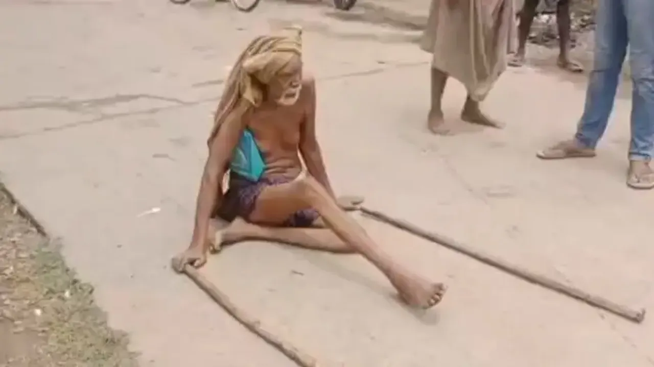 80-year-old man crawls to panchayat office to avail old-age pension