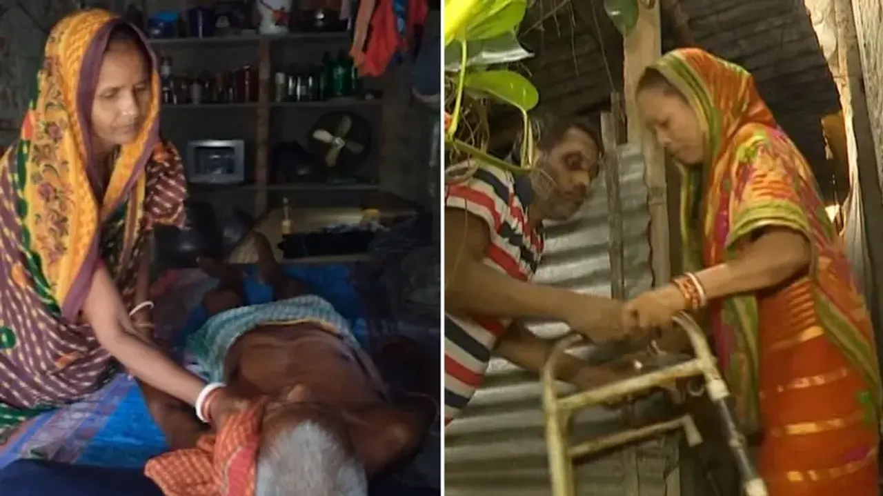 Sumati Jena and Jayanti Puhan caring for their husbands