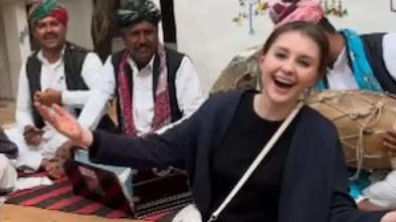 Picture of Russian woman in Rajasthan