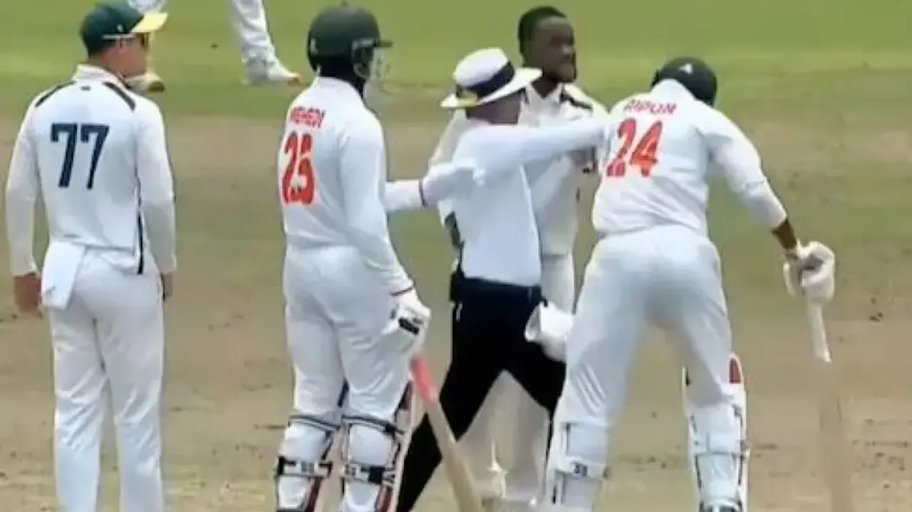 Ugly scenes erupt between players in Dhaka