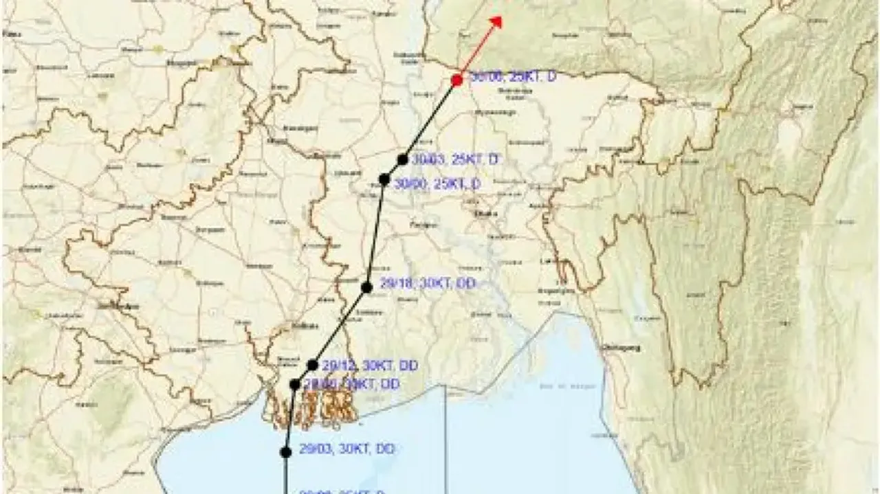 Depression to weaken into low pressure