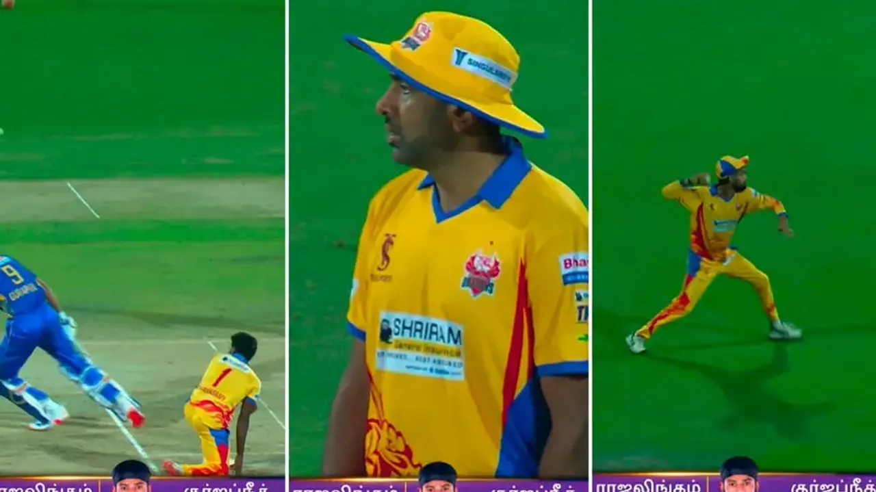 R. Ashwin stares in disbelief at massive fielding lapse during TNPL 2025; watch viral clip
