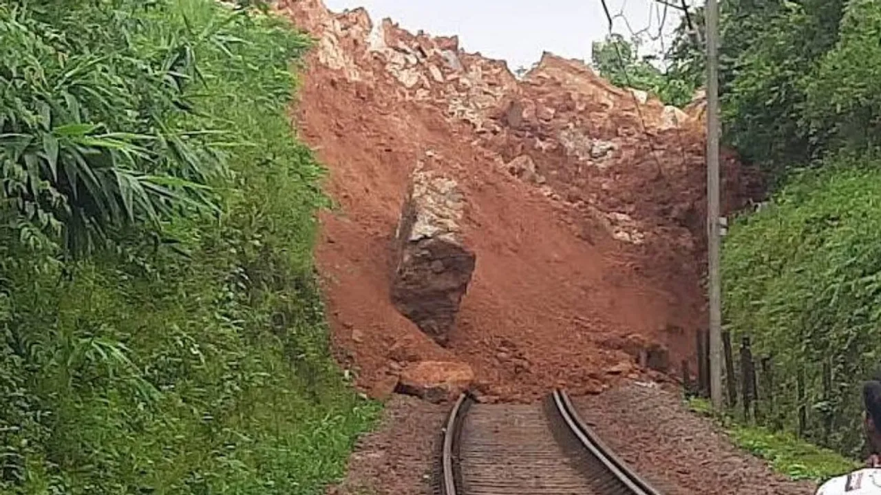 Passenger injured as landslide debris hits local train coach at Kasara station