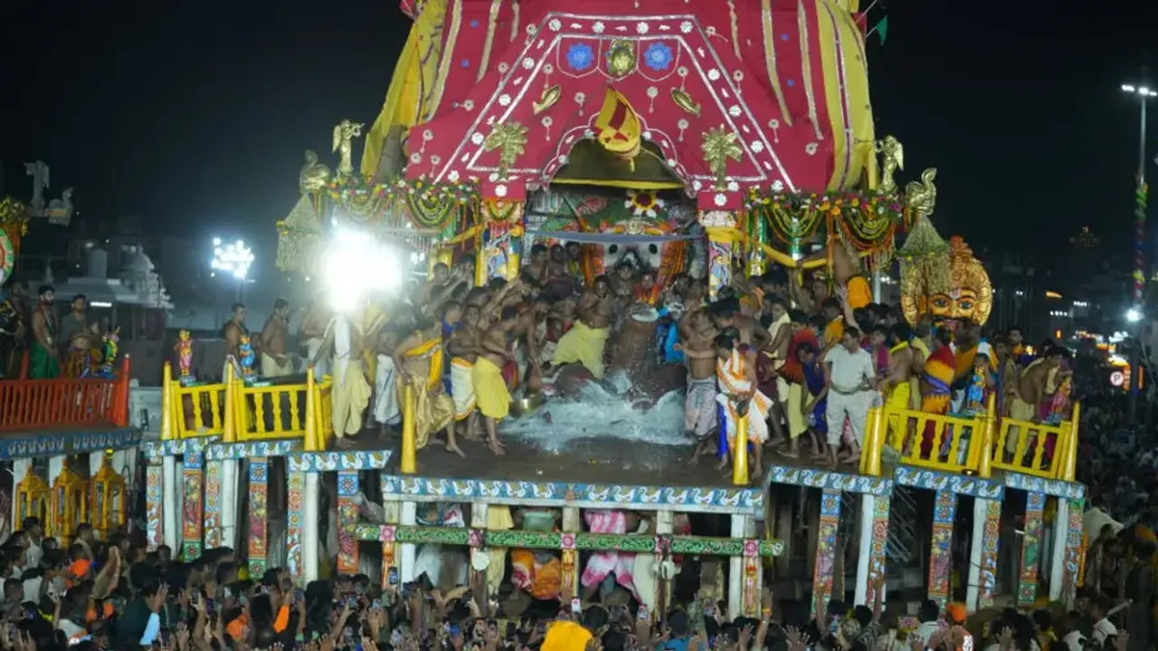 Puri Rath Yatra 2025: Deities offered ‘Adhara Pana' on chariots