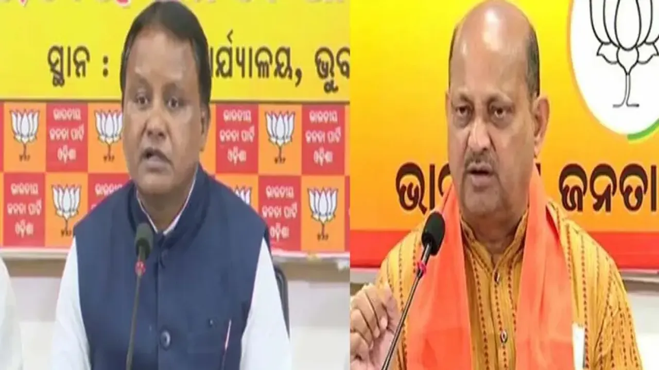 Chief Minister Mohan Majhi and state BJP president Manmohan Samal 