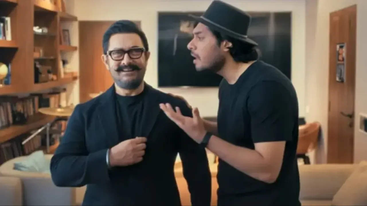Aamir Khan recreates Andaz Apna Apna scene with Junaid overjoyed fans demand sequel
