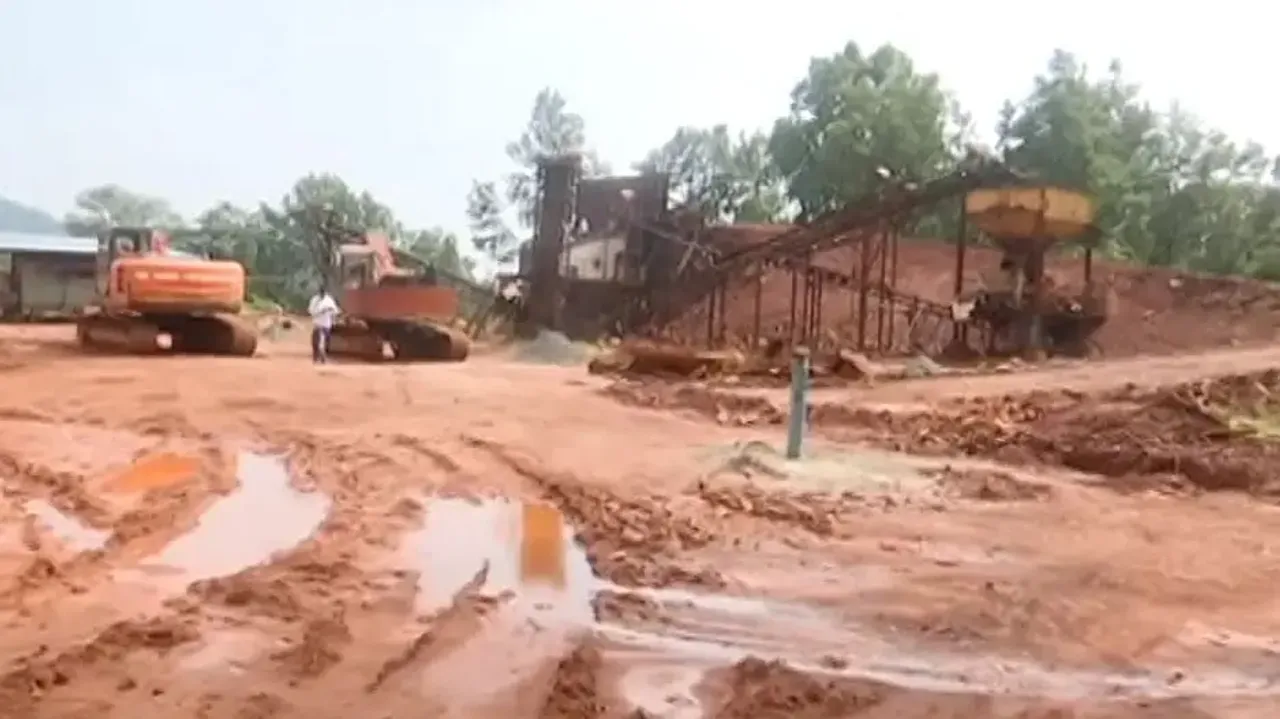 Illegal crusher setup by Andhra contractors in Odisha