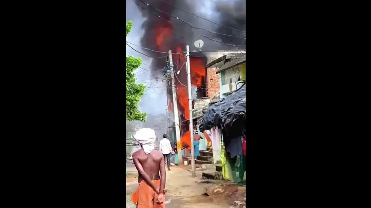 Massive fire erupts in Odisha village; petrol barrel explosion suspected cause