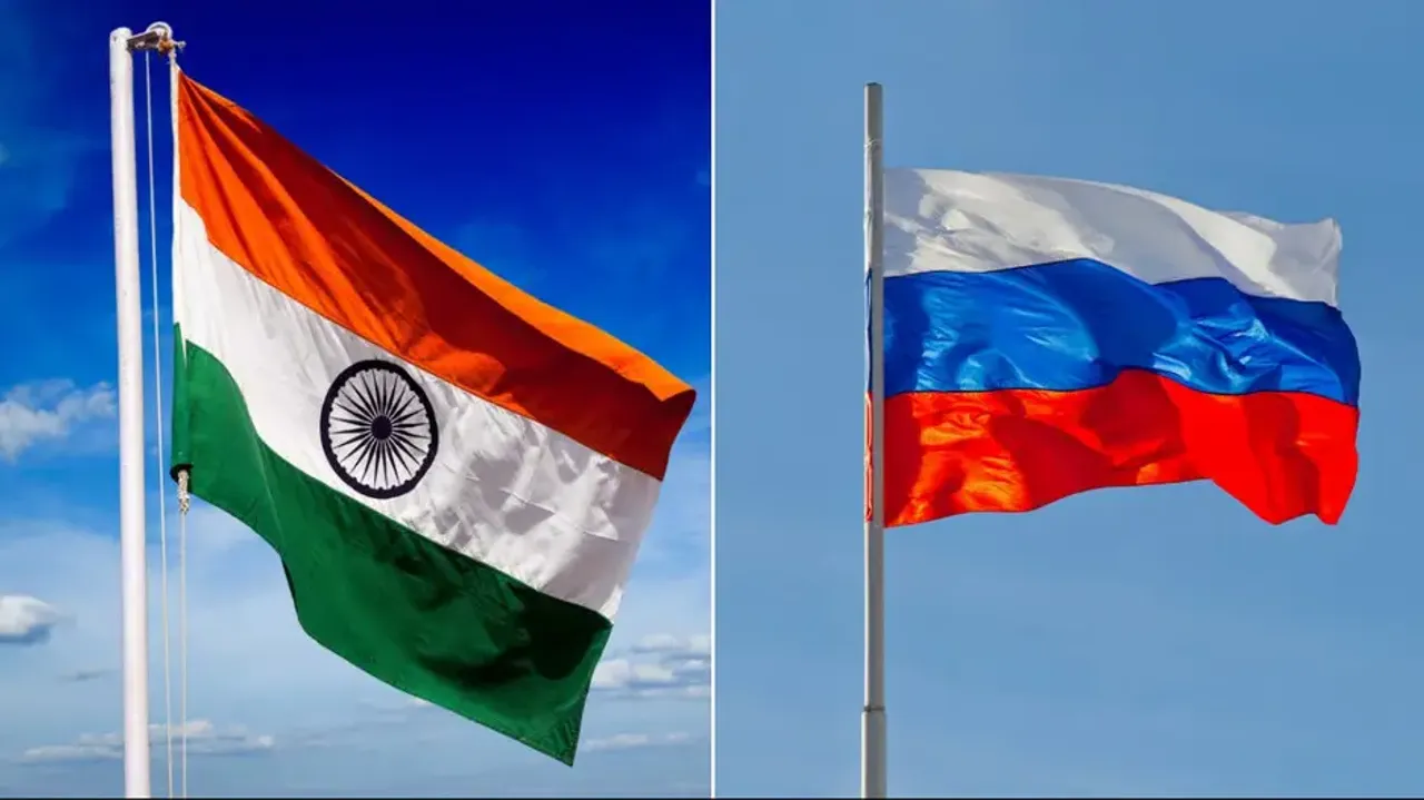 Indian and Russian flag