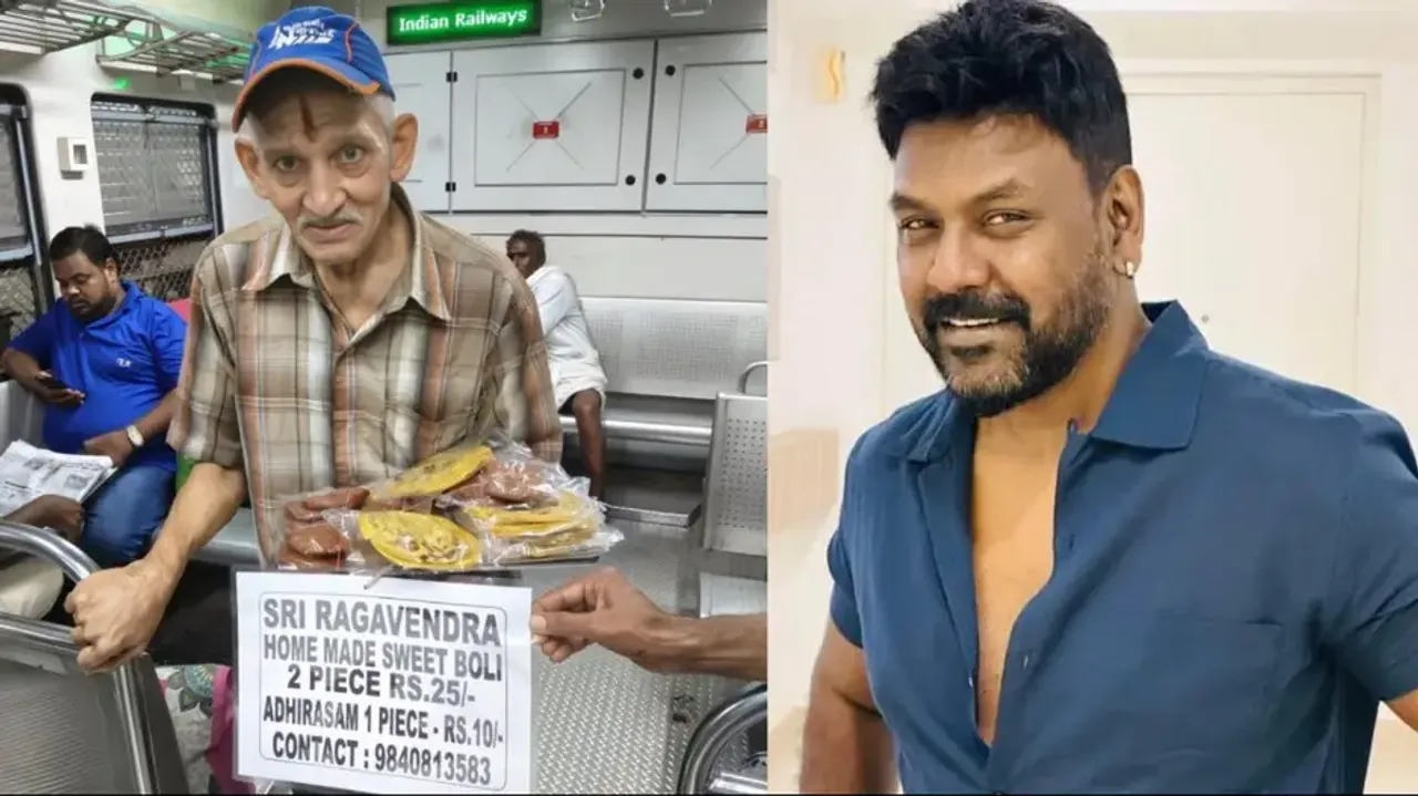 Raghava Lawrence steps in to help elderly man selling polis on trains after pic goes viral