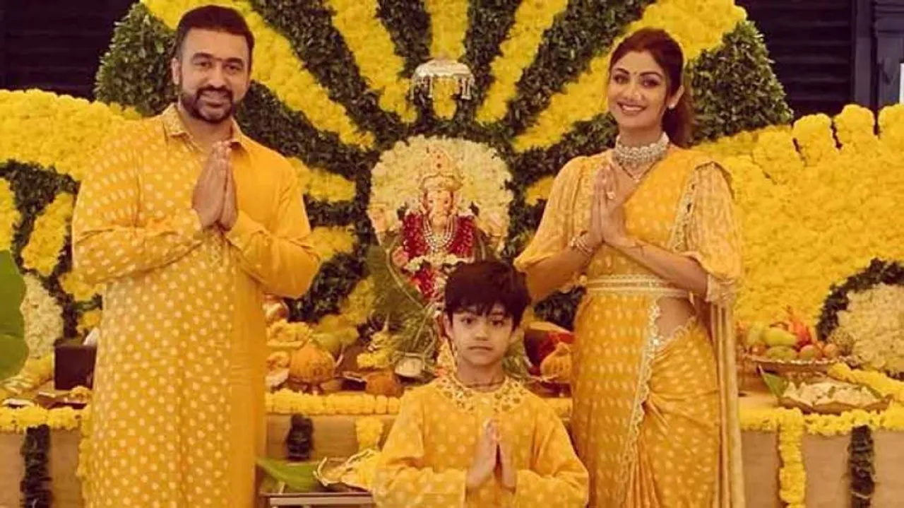 Shilpa Shetty bids adieu to Ganpati Bappa, dances with Raj Kundra