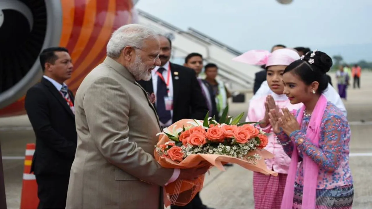 Modi arrives in Myanmar