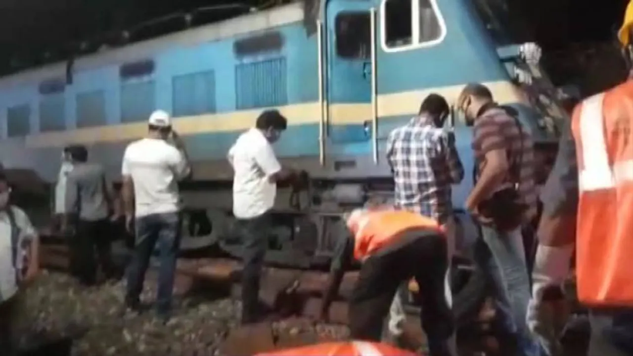 Two Engines Of Train Derail In Puri
