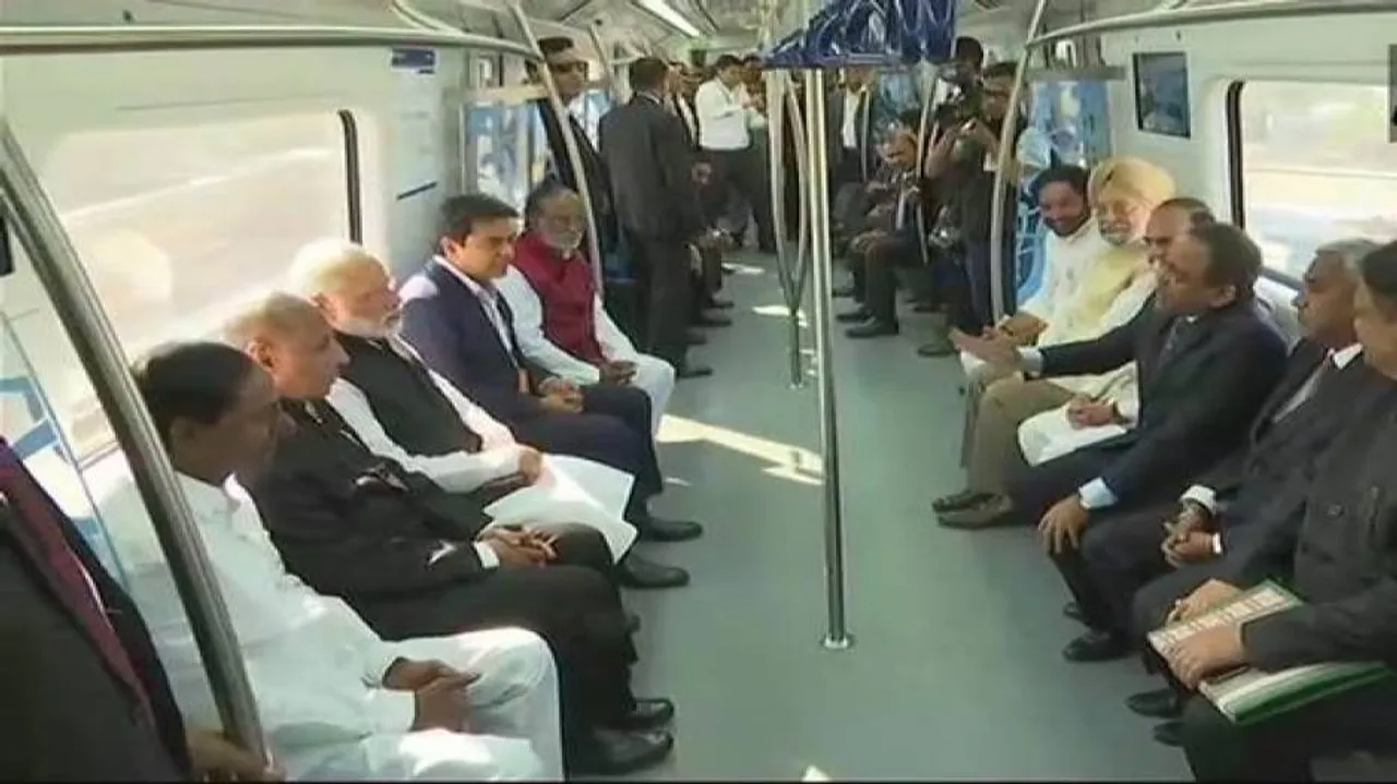 PM Modi flags off Hyderabad Metro