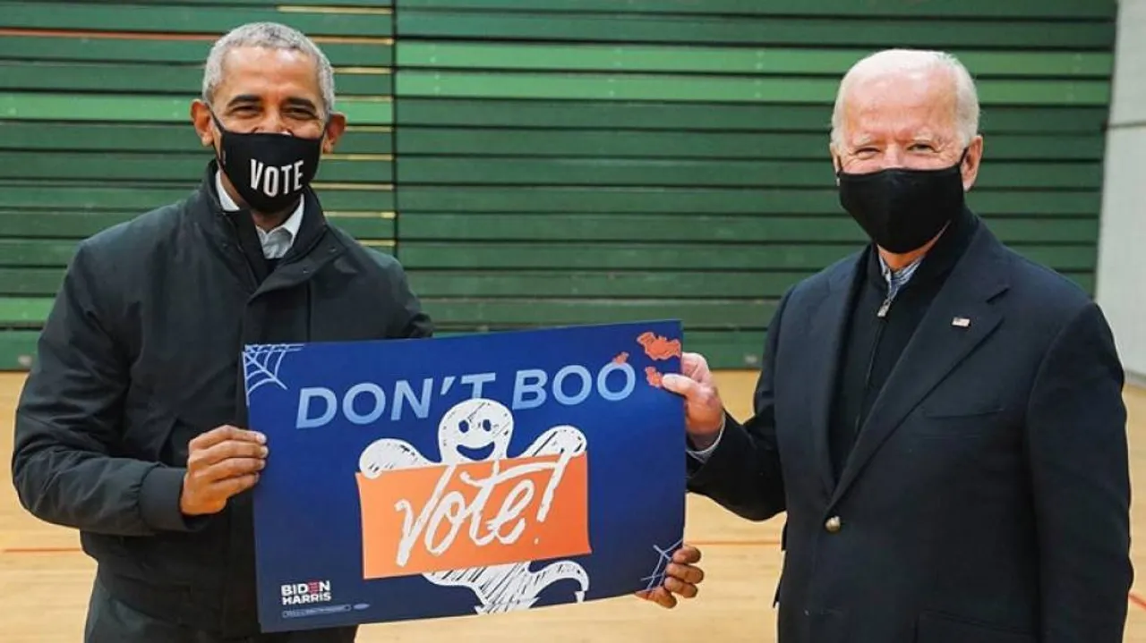 Former US President Barack Obama Joins Biden At Michigan Rally