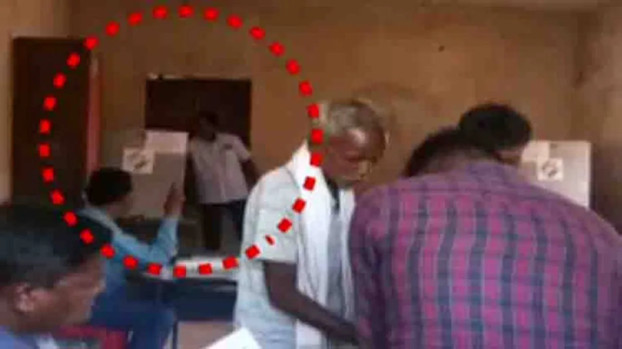 Video of man influencing voters inside polling booth goes viral