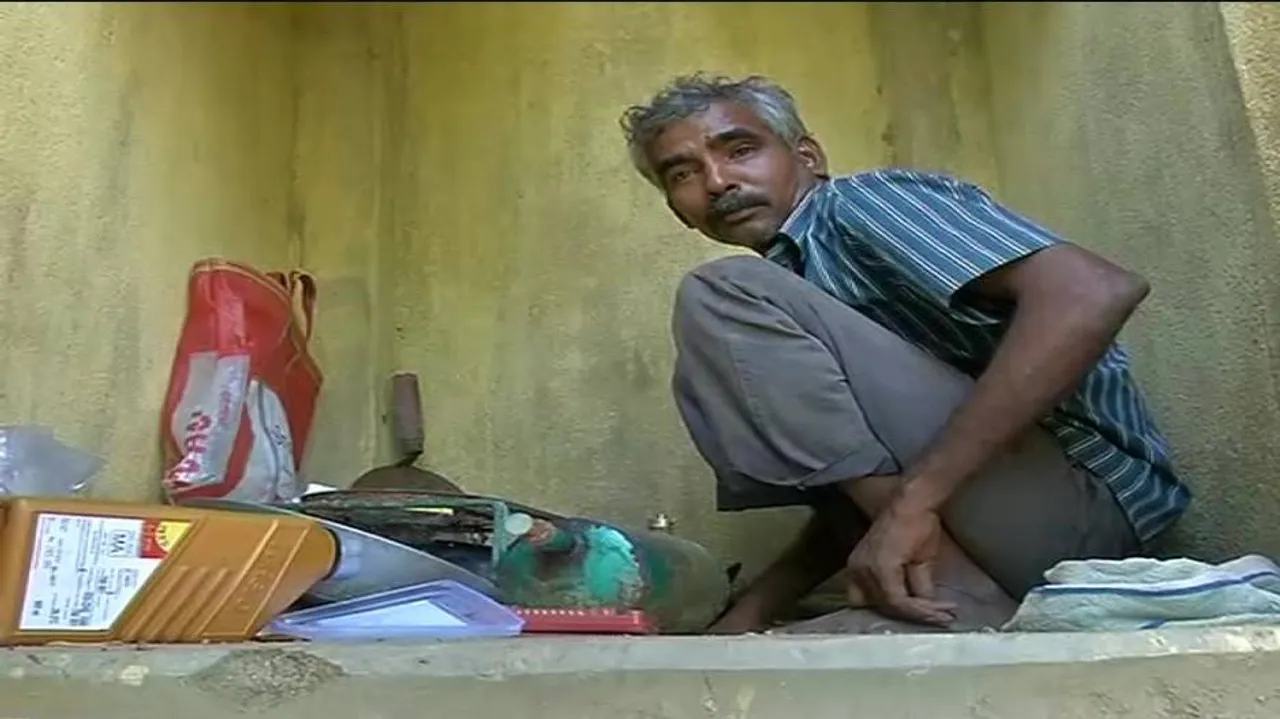 With no roof over head, man turns Swachh Bharat toilet into home