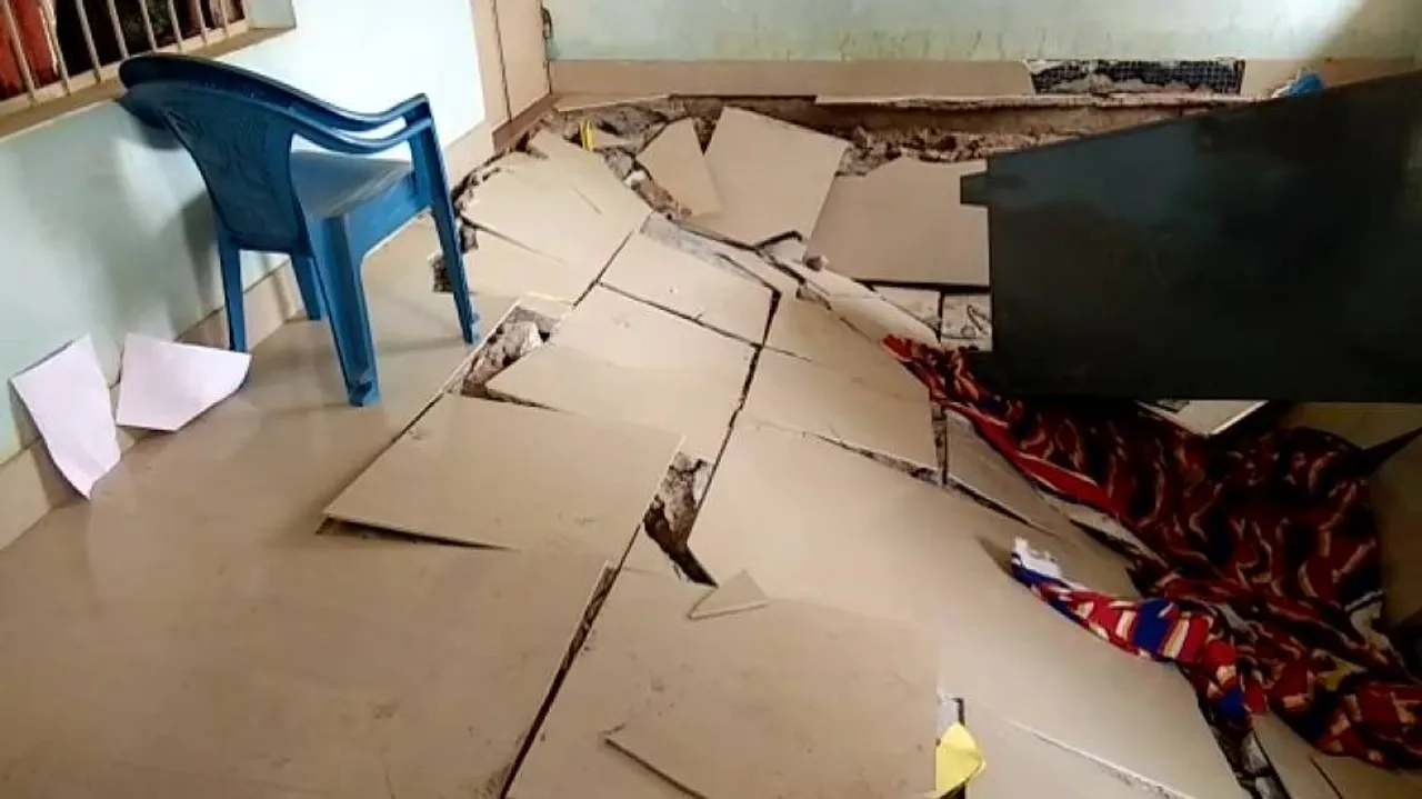 19 injured as panchayat office floor caves in
