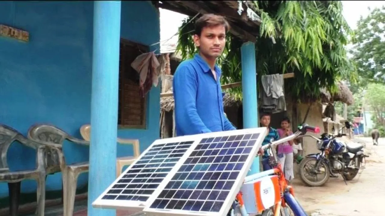 Chided off for wasting petrol, engineering graduate makes his own solar cycle