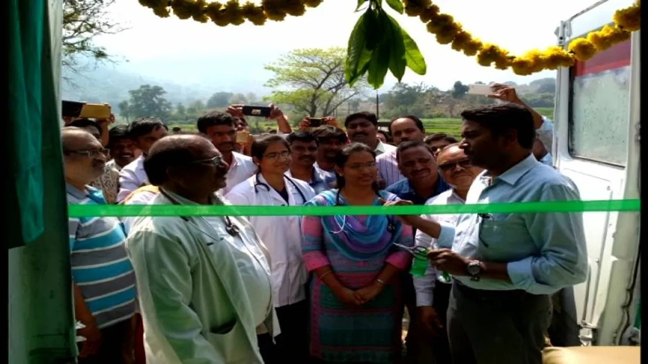 Andhra Babus launch mobile ambulance, review welfare projects in Kotia