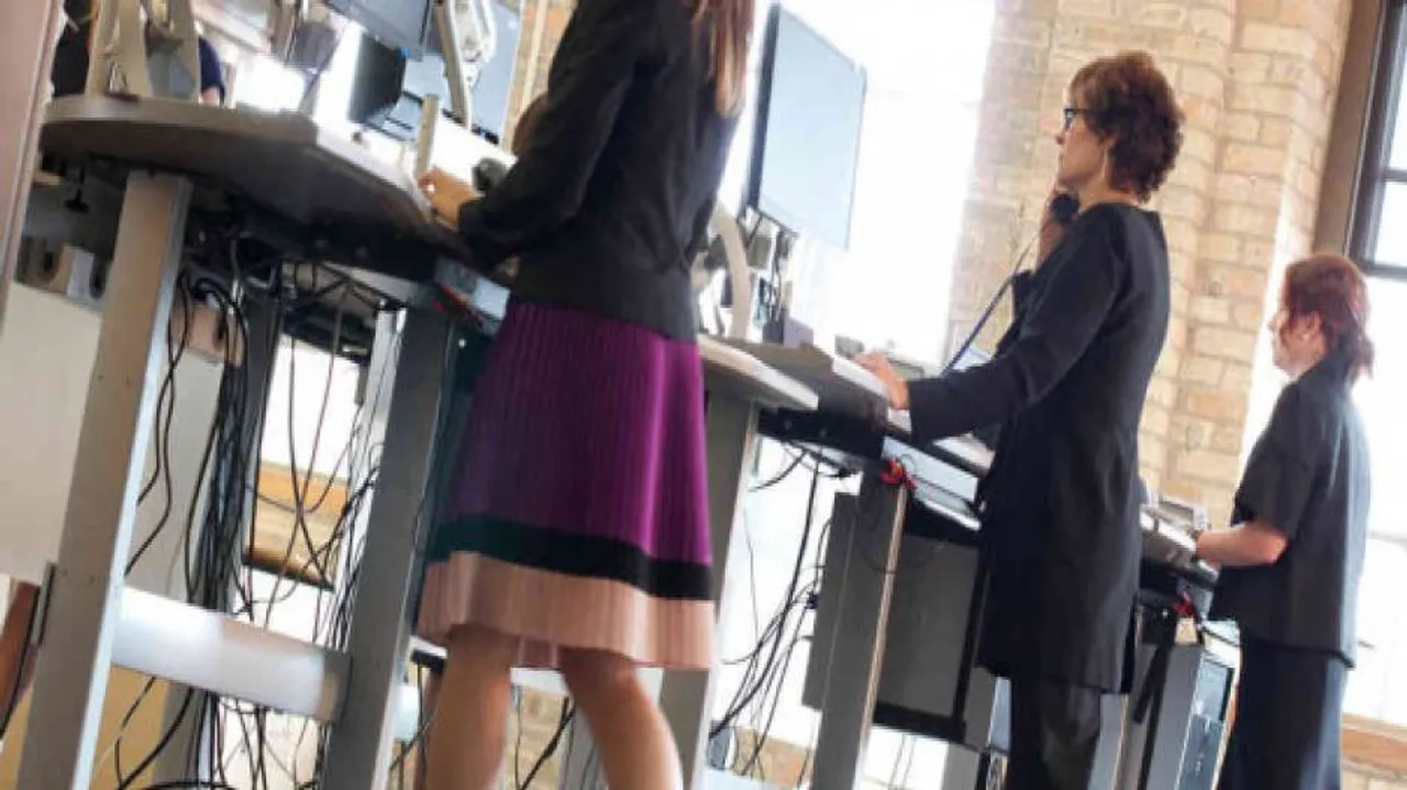 Treadmill work stations reduce muscle pain