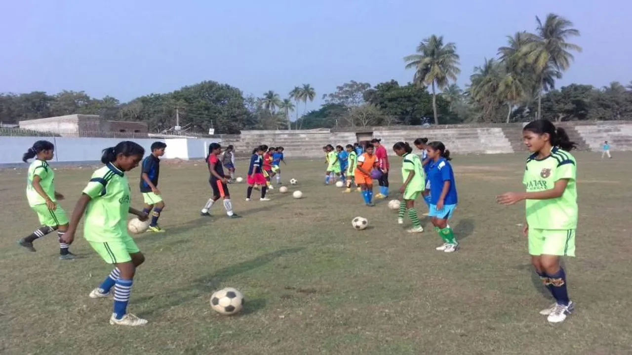 Ex-cricketer in charge of coaching budding women footballers!