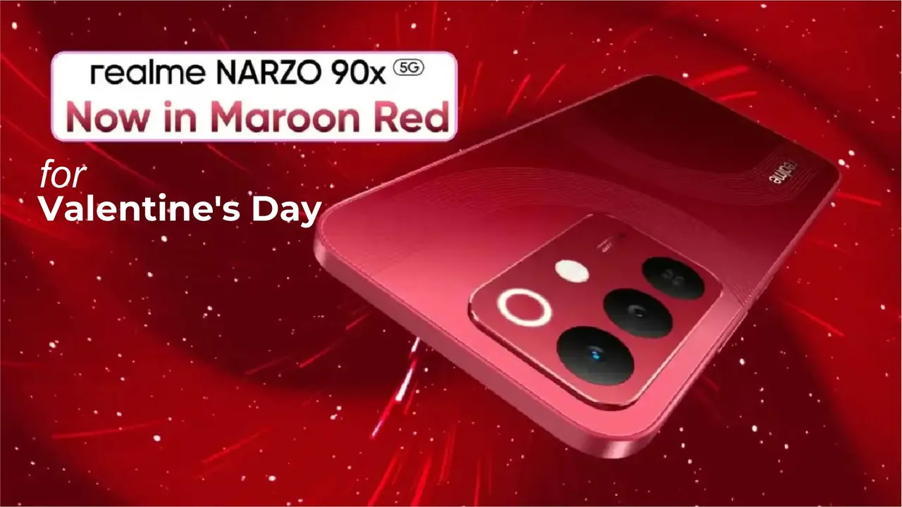 Realme Narzo 90x 5G gets new maroon red colour for Valentine’s Day in India