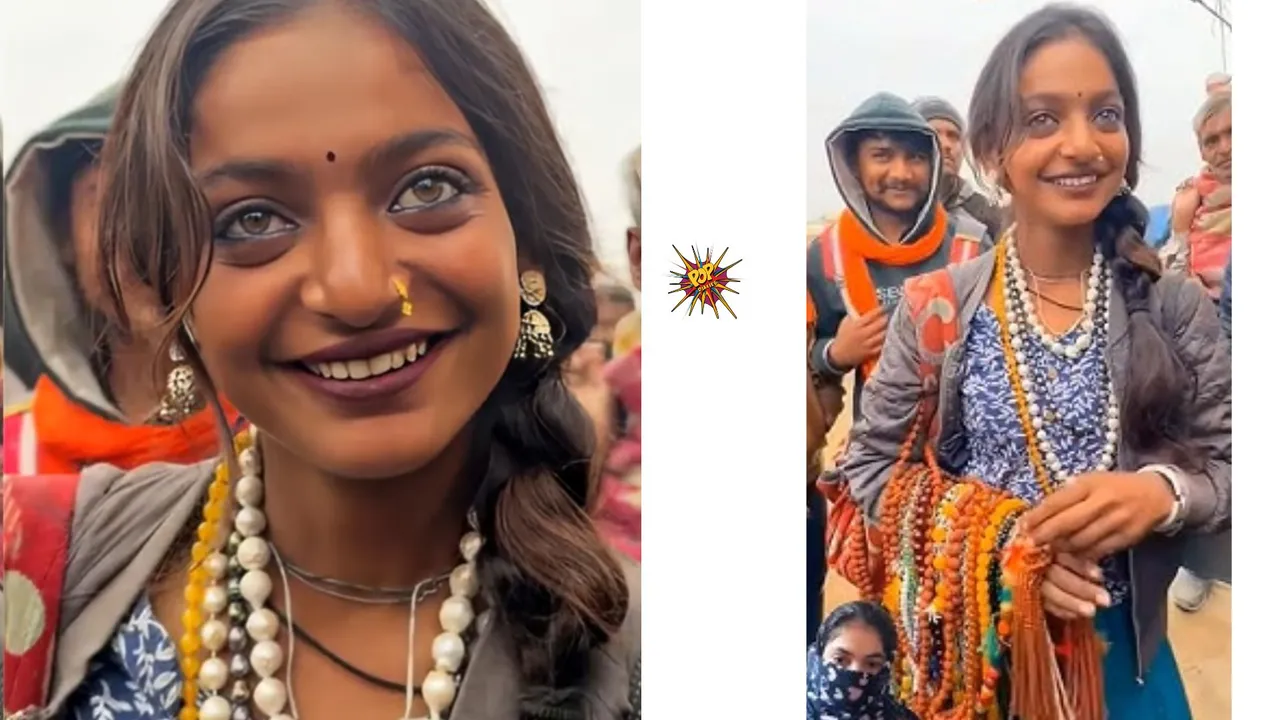 Young Rudraksh Seller Becomes Viral Sensation at Maha Kumbh 2025 for Her Stunning Kajraali Eyes and Smile