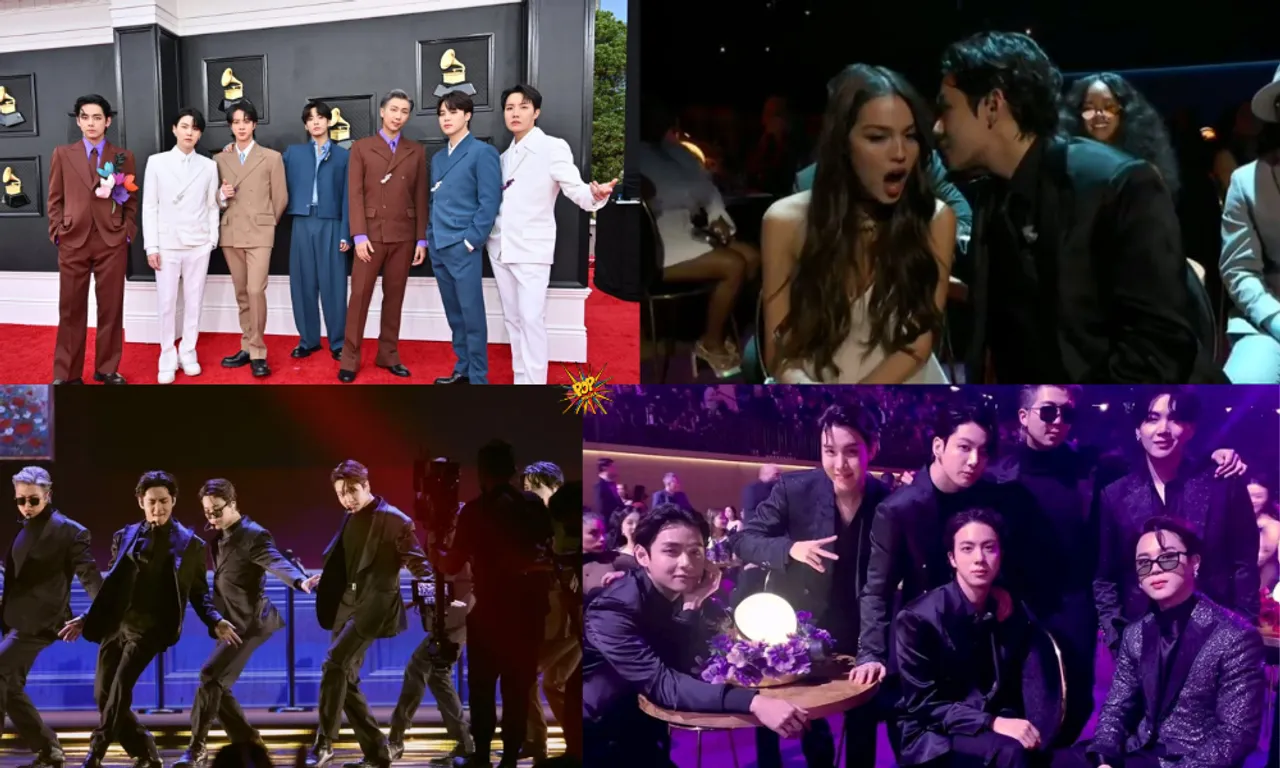 BTS At The Grammys 2022: From A Flirtatious V aka Taehyung To Their Buttery Attires, Armys Swoon Over The Popular Asian Superstars Yet Again!