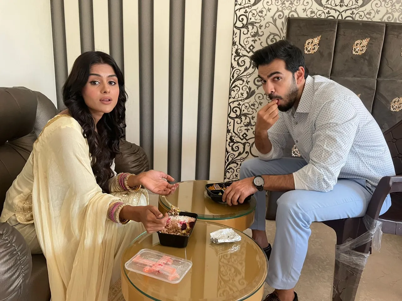 Priyanka Chaudhary and Karan V Grover share a peek into their lunch-time fun with COLORS’ ‘Udaariyaan’ family!