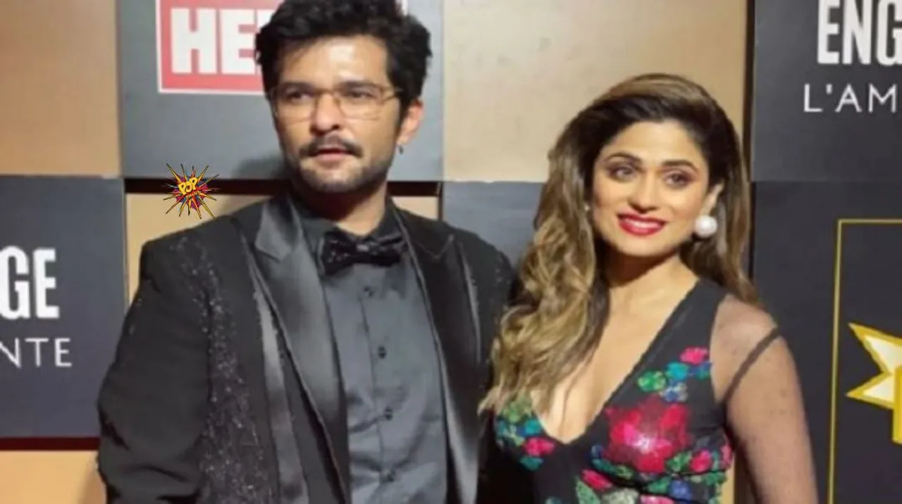 Shamita Shetty and Raqesh Bapat arrive at the award function.