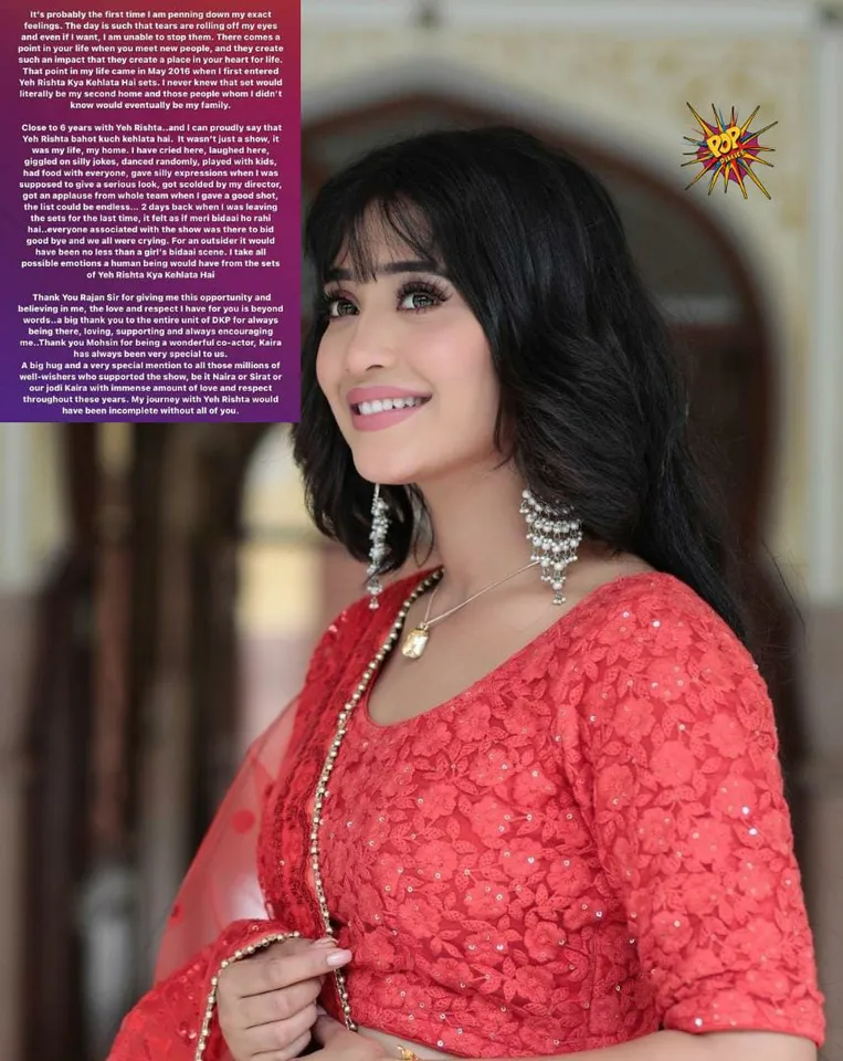 Shivangi Joshi bids goodbye to Kaira and whole set with a heavy heart