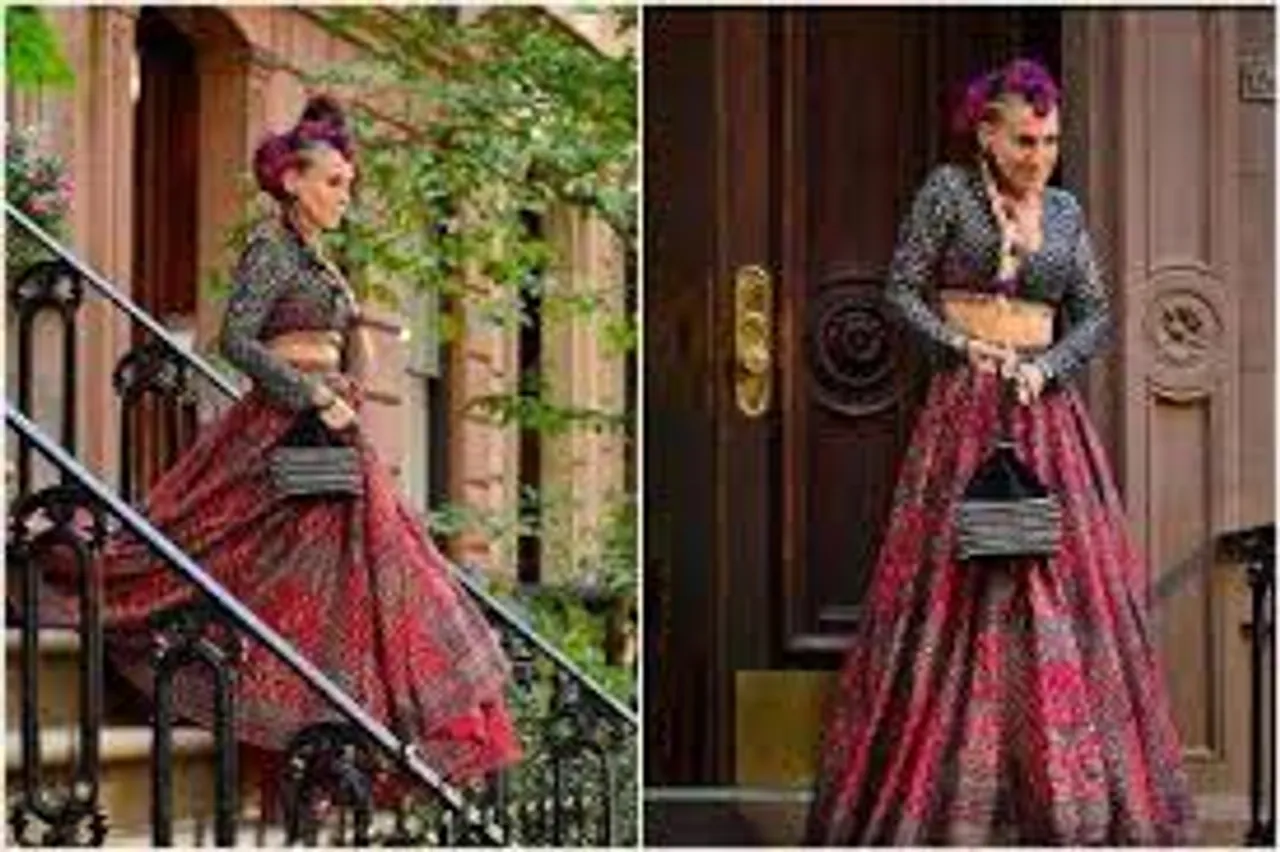 "sex and the city" star Sarah Jessica Parker In a Falguni Shane peacock Lehenga is a total stunner !