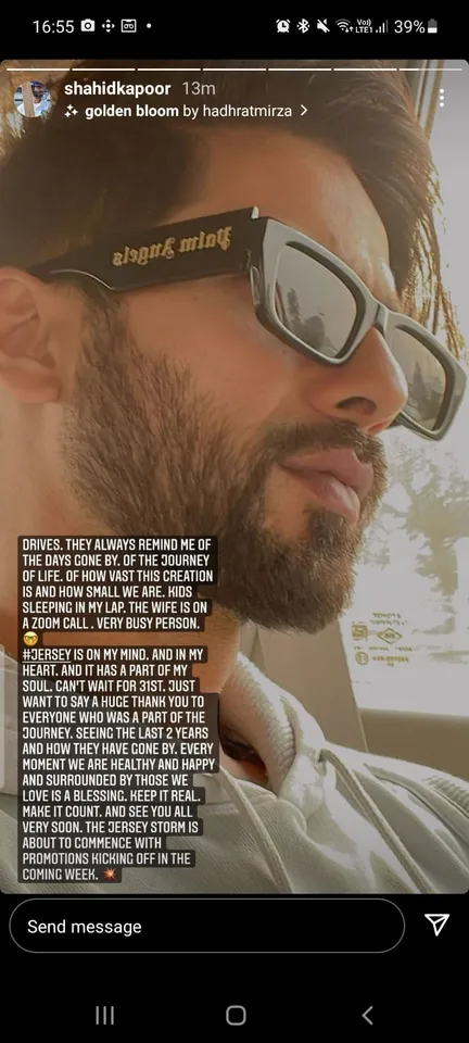 Jersey state of mind for Shahid Kapoor; superstar pens a sweet note!