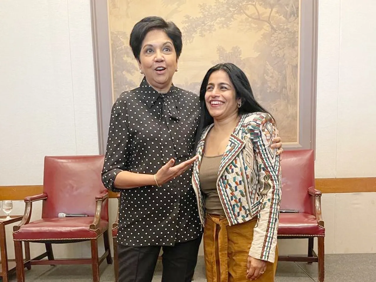 Grammy award winner Falguni Shah aka Falu meets former PepsiCo CEO Indra Nooyi.