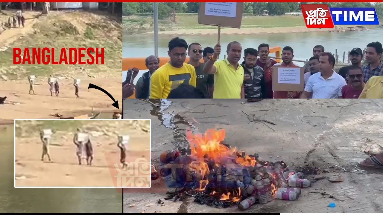 Assam MLA Leads Fiery Protest Against Bangladeshi Goods, Shuts Down Trade Route