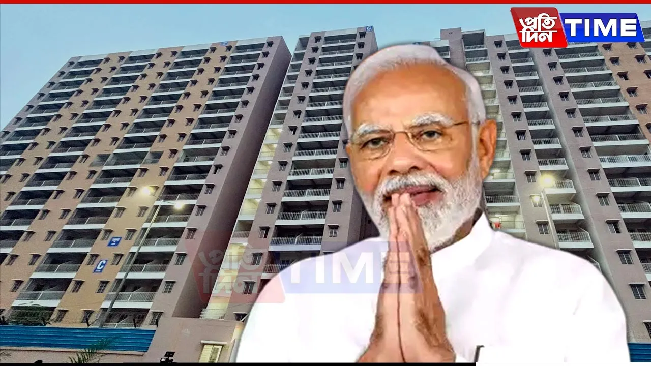 PM Modi Inspects Newly Built Swabhiman Apartments For Slum Dwellers